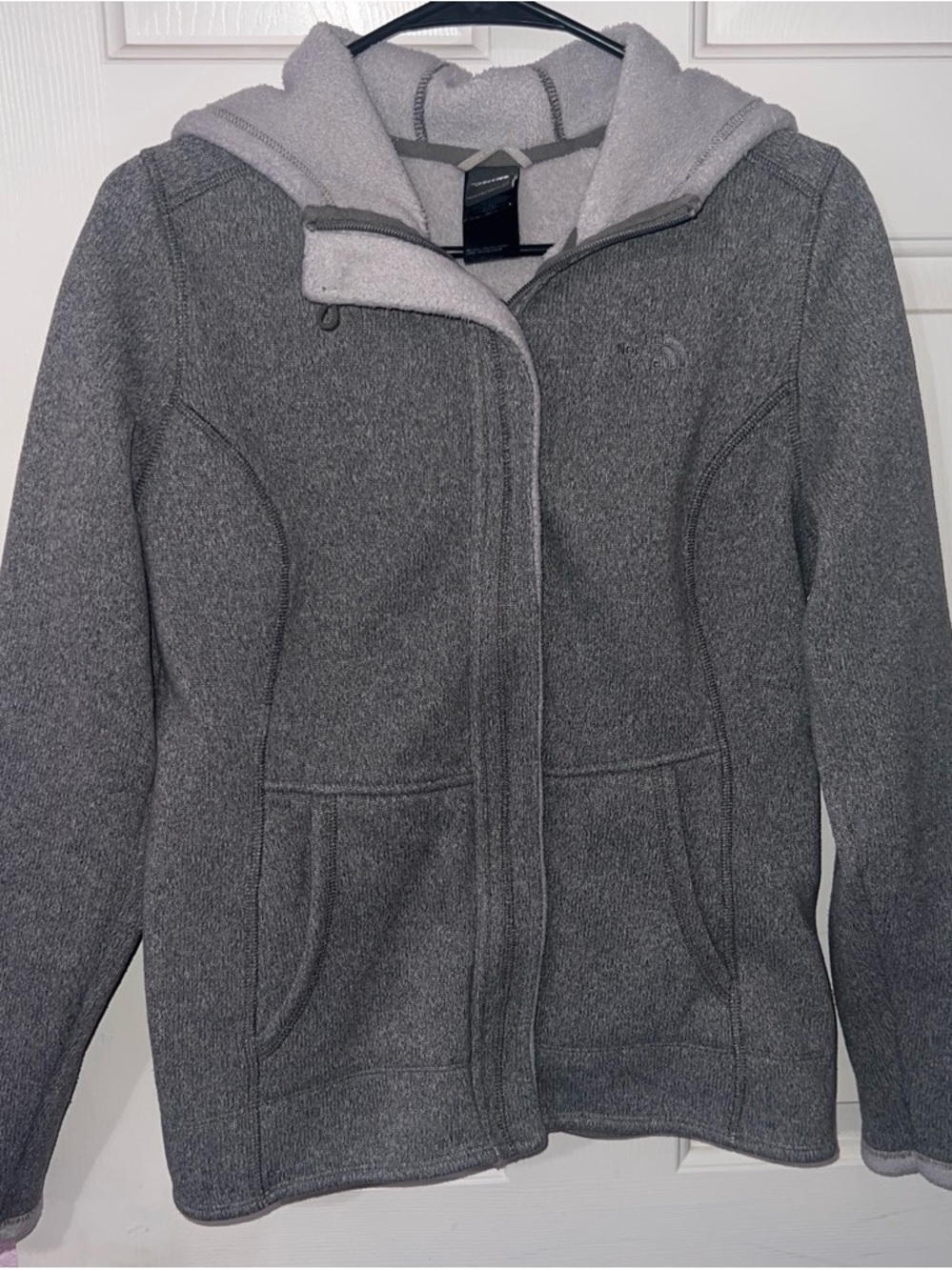 The North Face Women's Gray Hooded Fleece Jacket small
